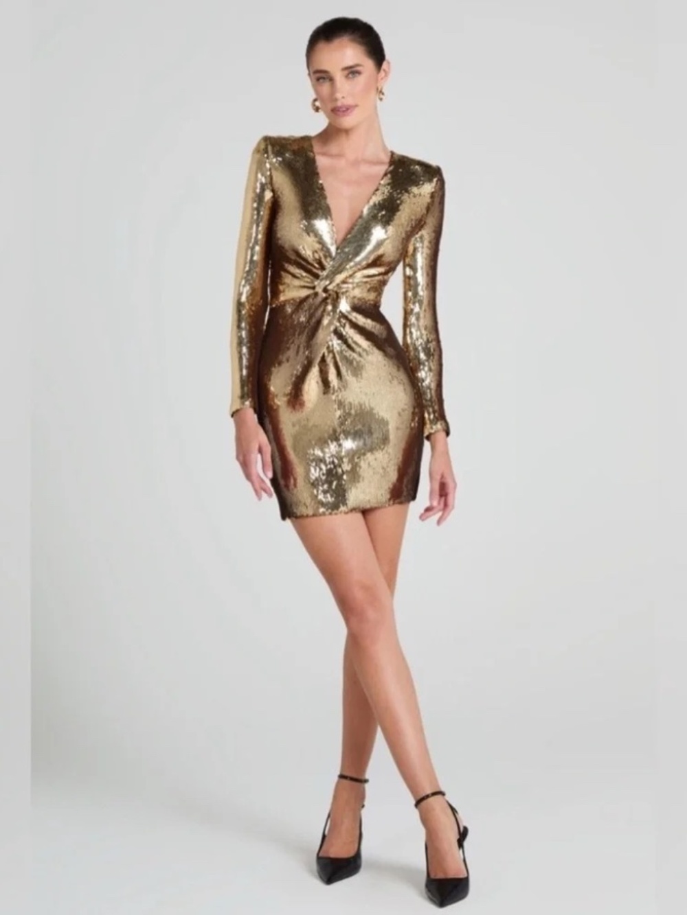 NADINE MERABI Gold Jodie Dress size 4